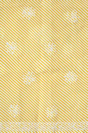 Ada Hand Embroidered Yellow And White Cotton Lucknowi Chikankari Women Unstitched Suit Piece - A211242