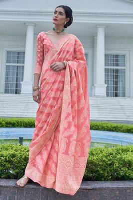 Lucknowi Chikankari Weaving Saree with Blouse 1