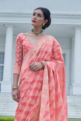 Lucknowi Chikankari Weaving Saree with Blouse 2