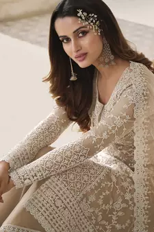 Chiku embroidered net salwar