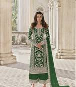 Green embroidered net salwar