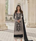 Black embroidered net salwar