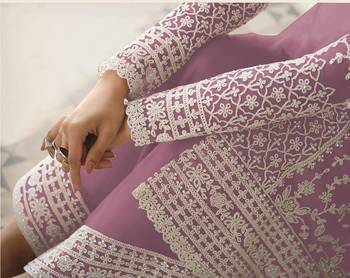 Light-purple embroidered net salwar 3