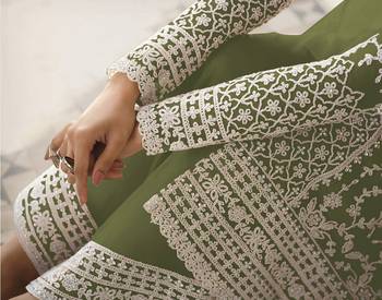 Mehendi embroidered net salwar 3