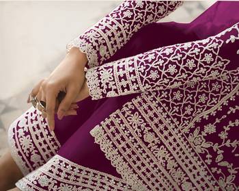 Purple embroidered net salwar 3