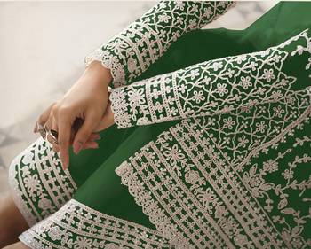 Green embroidered net salwar 3