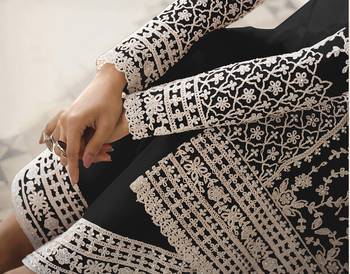 Black embroidered net salwar 3