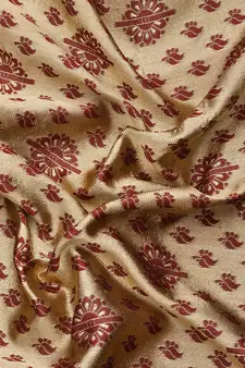 Maroon Kota Lichi Golden Zari Ethnic Motif Banarasi StyleContemporary Woven Design Saree With Running Blouse Piece
