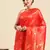 Red Kota Lichi Golden Zari Ethnic Motif Banarasi StyleContemporary Woven Design Saree With Running Blouse Piece