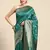 Women's Rama Kota Lichi Golden Zari Ethnic Motif Banarasi StyleContemporary Woven Design Saree With Running Blouse Piece