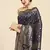 Women's Navy Blue Kota Lichi Golden Zari Ethnic Motif Banarasi Contemporary Woven Design Saree With Running Blouse Piece