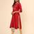 Vbuyz Women'S Embroidered Straight Cotton Blend Red Stitched Kurta