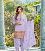 Lavender embroidered faux georgette salwar