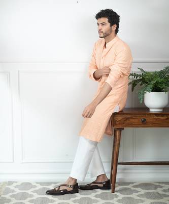 Tropical Peach Kurta Set 2