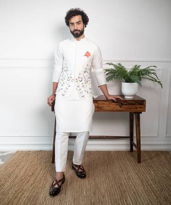 Vivid Floral Nehru Jacket Set 1
