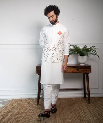 Vivid Floral Nehru Jacket Set 3