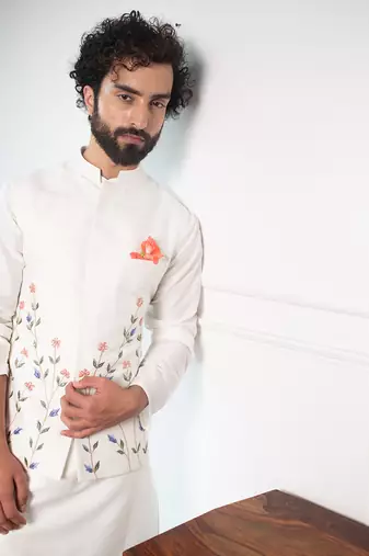 Vivid Floral Nehru Jacket Set