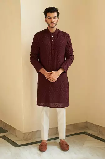 Ox Blood Kurta Set