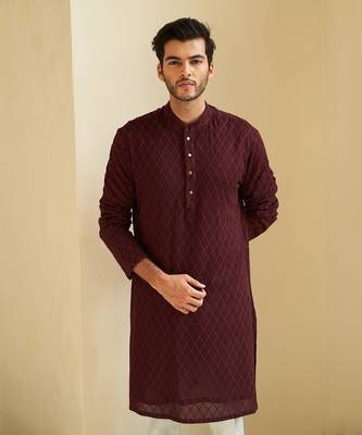 Ox Blood Kurta Set 3