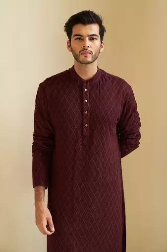 Ox Blood Kurta Set