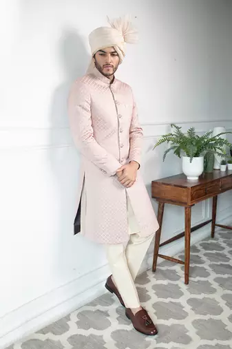 Pale Patterned Sherwani