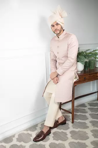 Pale Patterned Sherwani