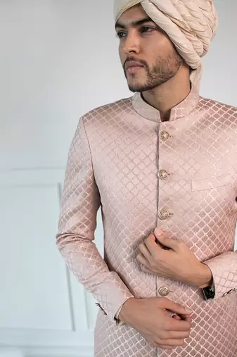 Pale Patterned Sherwani