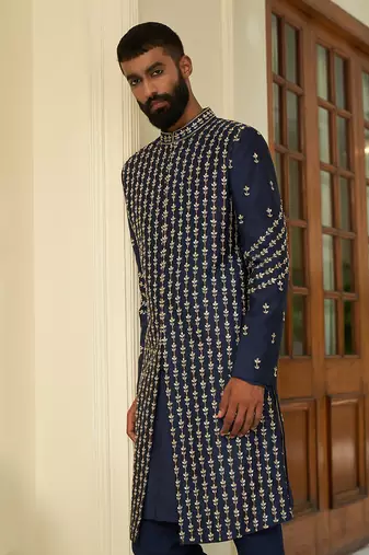 Insignia Blue Sherwani Set