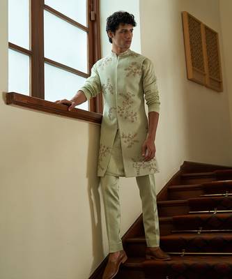 Celedon Sleeveless Sherwani 1