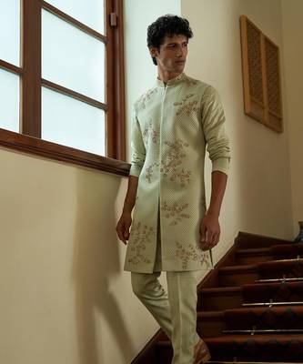 Celedon Sleeveless Sherwani 3