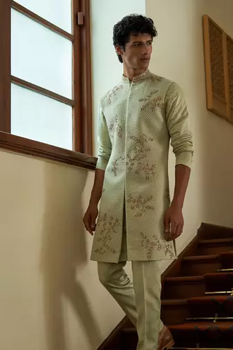 Celedon Sleeveless Sherwani