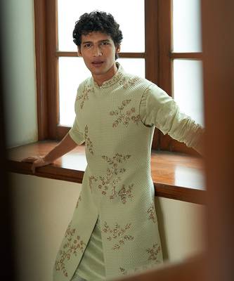 Celedon Sleeveless Sherwani 4