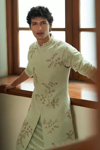 Celedon Sleeveless Sherwani
