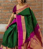 LONDON BEAUTY GREEN SILK SAREES WITH BLOUSE