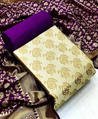 Beige zari woven
 brocade salwar 1