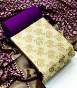 Beige zari woven
 brocade salwar