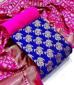 Blue zari woven
 brocade salwar