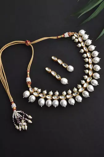 Swabhimann White Pearl Necklaces