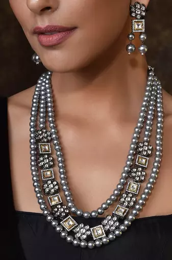 Grey zircon   necklaces