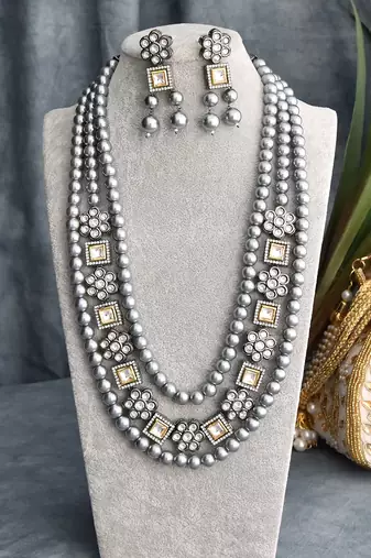 Grey zircon   necklaces