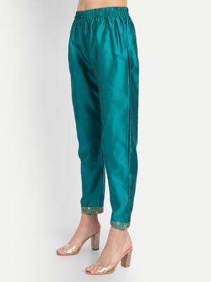 Aqua-blue jacquard cotton silk Kurta Pant With Dupatta 3