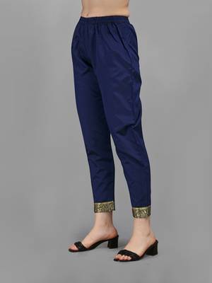 Navy-blue jacquard cotton silk Kurta Pant With Dupatta 4