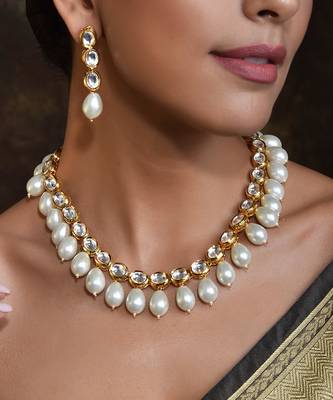 Swabhimann Gold Pearl Necklace 3