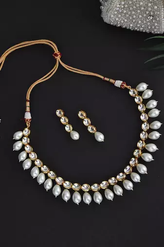 Swabhimann Gold Pearl Necklace