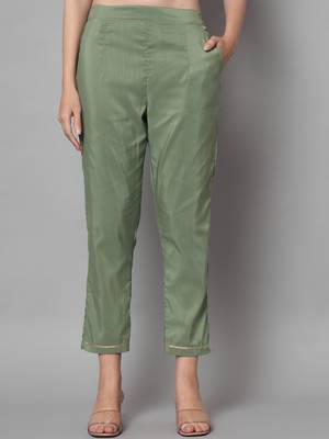 Sea-green embroidered silk blend Kurta Pant With Dupatta 4