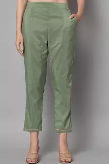 Sea-green embroidered silk blend Kurta Pant With Dupatta