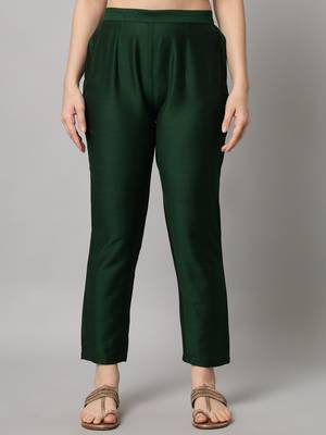 Dark-green embroidered silk blend Kurta Pant With Dupatta 4