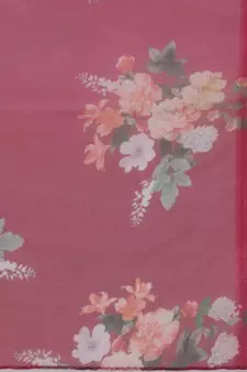 Red embroidered silk blend Kurta Pant With Dupatta