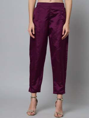 Purple embroidered cotton silk Kurta Pant With Dupatta 3