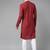 Men Maroon & Gold Printed Straight Kurta With Pyjama